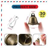 30 Pieces Craft Bells Small Brass Bells for Crafts Mini Vintage Bells with Spring Hooks Tiny for Hanging Wind Chimes Making Dog Training Doorbell Wedding Decor, 1.65 x 1.5 Inch(Bronze)