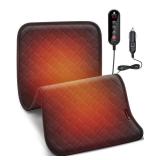 CooCoCo 12V24V Car Heated Blanket, 12\ x 24\in Heated Blanket for Travel, Car Electric Blanket with 5 Heat Setting, Auto-Offin
