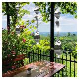 Stainless Steel Bird Deterrents for Outside,3D Wind Spinners Outdoor Decor,12 Discs Reflective Bird Scare Discs 4 Set Bird Reflectors to Keep Woodpecker Pigeon Away from House Window Patio Yard Porch