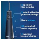 Waterpik Cordless Pulse Rechargeable Portable Water Flosser for Teeth, Gums, Braces Care and Travel with 2 Flossing Tips, Waterproof, ADA Accepted, WF-20 Blue, Packaging May Vary
