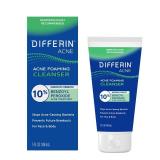 Differin Acne Face Wash with 10percent Benzoyl Peroxide, Maximum Strength OTC Acne Foaming Cleanser, Fast Acting Acne Treatment for Face and Body, 5 oz.