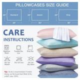 Elegear Cooling Pillow Cases for Hot Sleepers, Japanese Q-Max 0.5 Cooling Pillowcases, Both Sides(CoolingCotton), Breathable Soft Pillowcase for Hair and Skin, Set of 2-Blue (Standard (20\ x 26\in))in