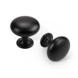NIZADO 10 Pack Black Kitchen Cabinet Knobs, 1-316 Inch(29.5mm) Matte Black Drawer Knobs,Solid Round Dresser Knobs,Black Dresser Drawer Handles, Modern Knobs for Dresser Drawers