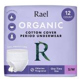 Rael Disposable Underwear for Women, Organic Cotton Cover - Incontinence Pads, Postpartum Essentials, Disposable Underwear, Unscented, Maximum Coverage (Size S-M, 12 Count)