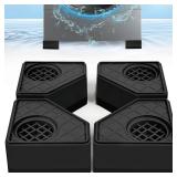 4Pcs Anti Vibration Pads for Washing Machine, Stops Washer Dryer Moving, Prevents Noise, Vibration Transfer, Antivibration Stabilizer Support Feet Mat Suitable for Most Furniture (Increase1.8in)