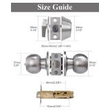 (3Sets) All Keyed Same Entry Door Knob and Single Cylinder Deadbolt Combo Set, Satin Nickel Exterior Door Knobs with Lock and Keys for Entrance and Front Door
