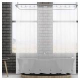 Barossa Design Extra Wide Shower Curtain Liner 108\ x 72\in with 8 Magnets - Waterproof PEVA Around Shower Liner for Bathroom, PVC Free, Metal Grommets - Clear, 108X72in