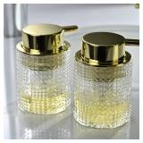 CICUFY Foaming Glass Soap Dispenser,Hand Foam Soap Dispenser for Kitchen and Bathroom-2 Pack?B-Type Clear GlassGold Pump?(ONLY INCLUDES ONE)