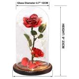 URBANSEASONS Beauty and The Beast Rose, Light Up Forever Roses Birthday Gifts for Women Mom Grandma, Red Rose Gift for Her Valentine Mothers Anniversary