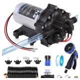 Upgrade 12V 80PSI7.5GPM RV Fresh Washdown Pump Kit Boat Washdown Pump,Five Chamber Self-Priming Diaphragm Pump with Heavy Duty Pressure Switch and Strainer for Boats, Marine, Yacht, Caravan, Camper
