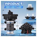 Upgrade 12V 80PSI7.5GPM RV Fresh Washdown Pump Kit Boat Washdown Pump,Five Chamber Self-Priming Diaphragm Pump with Heavy Duty Pressure Switch and Strainer for Boats, Marine, Yacht, Caravan, Camper