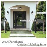 zeyu 2 Pack Modern Front Porch Lights, 10.5-Inch Farmhouse Outdoor Wall Light Fixture with Clear Glass Shade in Black Finish, 20076BS-2PK BK