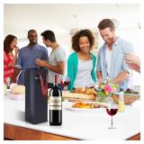 BINWISH Wine Bags, 12 Packs, Strong Card Paper Wine Gift Bag with Ribbon Handles and Thank You Card, 4-38x 4 x 14\ Fit 750ml Wine Bottle or Champagnes - Black 12in