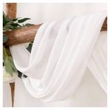 LINXTAR Ivory Wedding Arch Draping Fabric 2 Panels 30ftft x 18FT Sheer Chiffon Arch Drapery for Photo Booth Bridal Shower Baby Shower Church Decor Newborn Photography Christening Outdoor Party