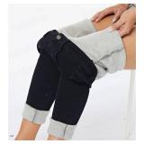 heipeiwa Womenfts Fleece Lined Jean Winter Jeans Thermal Stretch Warm Flannel Lined Skinny Denim Pants