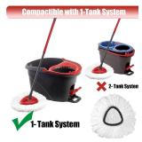 Mop Head Replacement, 3 Pack Spin Mop Refill Replace Head Compatible O Cedar Easywring 1-Tank System, Great Cleaning Power, Microfiber, Helper Housework, Machine Washable Easy-to-Replace, White