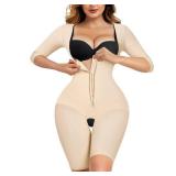 LANCS Shapewear for Women Tummy Control Fajas Colombianas Body Shaper Waist Trainer Post Surgery Compression Garment (Beige, Small)