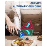 CIRCLE JOY Gravity Electric Salt and Pepper Grinder Set Automatic Salt and Pepper Grinder Set with LED Light, Battery Operated, Adjustable Coarseness, Large Capacity, for Home Kitchen BBQ