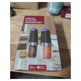 CIRCLE JOY Gravity Electric Salt and Pepper Grinder Set Automatic Salt and Pepper Grinder Set with LED Light, Battery Operated, Adjustable Coarseness, Large Capacity, for Home Kitchen BBQ