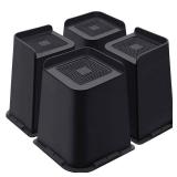 ANNKUT Bed Risers 8 Inch Heavy Duty, Furniture Risers for Bed Desk Table Sofa Couch?Oversized Bed Lifts Risers, Support up to 5000 Lbs(4 Pack Black)