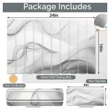 2 PCS Large Stone Dish Drying Mat for Kitchen Counter,Quick Dry Stone Dishes Mats,Marbled Water Absorbing Diatomaceous Earth Drying Pad for Countertop Bottles Utensils Cups?Black White 24\×16\inand8\