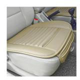 DXNQ Car Seat Cover, Leather Car Interior Front Bottom Seat Covers with Storage Pocket, Comfortable Anti-Slip Seat Cushion Covers for Car SUV Truck and Van, Car Accessories (Beige)