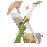 ShanSon Safe Mandoline Slicer,French Fry Cutter,Multifunctional Vegetable Chopper,Mandoline Potato Slicer with 25+ Presets and Thickness Adjuster, Chopping Artifact for Kitchen Meal Prep,Green