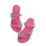 Floerns Womenfts Elegant Rhinestone Butterfly Transparent Elastic Strap Summer Flat Sandals Hot Pink 9 (used)