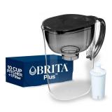 Brita Large 10 Cup Water Filter Pitcher, 1 BritaPlus Filter, Everyday, Black (Package May Vary)