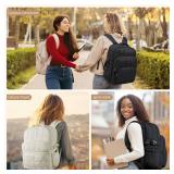 CLUCI 17.3 Inch Laptop Backpack for Women, Anti Theft Travel Backpack, Puffer Quilted Work Backpack, Water Resistant College Bookbag, Carry on backpack with RFID (Black)