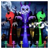 Elegear 10FT Halloween Inflatable Blow Up with Motion-Activated Screaming, 8-Mode Color Changing Light, Giant Grim Reaper Ghost Inflatables Outdoor Decorations for Yard Lawn Garden Porch Party
