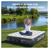 InnoTruth Camping Air Mattress, Full Size with Built in Pump, Inflatable Mattress Blow up Mattress, Family Choice Award Winner-13 Colchones Inflables Foldable Air Bed for Guest and Home, Grey