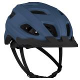 Retrospec Lennon Bike Helmet with LED Safety Light Adjustable Dial and Removable Visor - Adjustable Bicycle Helmet for Adult Men and Women - Matte Navy One Size