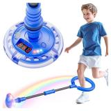 Skip Ball for Kids, Ankle Skip Ball Toy with Counter, Timer and Cal Calculator, Boys Birthday Gifts for Age 6 7 8 9 10+, Rechargeable Colorful Flash Wheel Skip Ball for Boys, Indoor Outdoor Toys