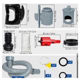 Rain Barrel Diverter Kit, Rainwater Collection System with Adjustable Valve and Hose, Rain Water Diverter for Downspout, Downspout Diverter Fits for Standard Downspouts