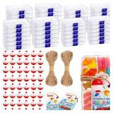 48 Set Fishing Candy Little Tackle Boxes for Birthday Party Favors with 48 Fishing Bobber 48 Thank You Cards for Making My Party Reel Fun Gone Fishing Theme Supplies Fishing Decorations (48)