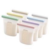 Nuliie 7 Pcs Silicone Breastmilk Storage Bags Reusable, 8oz240ml Double Leak-Proof Breastmilk Freezer Bags, BPA Free Self-Standing Milk Bags for Breastfeeding, Baby Food Pouches