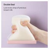 Nuliie 7 Pcs Silicone Breastmilk Storage Bags Reusable, 8oz240ml Double Leak-Proof Breastmilk Freezer Bags, BPA Free Self-Standing Milk Bags for Breastfeeding, Baby Food Pouches