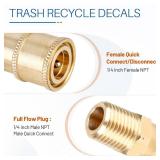 FATCANMA 14\ RV Propane Quick Connect Adapter for Propane Hose - Low-Pressure Propane 14\in Quick Connect or Disconnect Kit - Shutoff Valve and Full Flow Plug - 100percent Solid Brassin