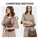 CLUCI Hobo Bags for Women, Soft Vegan Leather Brown Purses with Adjustable Strap, Lightweight Shoulder Bag, Stylish Tote Handbag