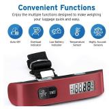 Etekcity Luggage Scale, Digital Weight Scales for Travel Accessories Essentials Suitcases , Portable Handheld Scale with Temperature Sensor, Rubber Paint, 110 Pounds, Battery Included