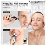 Ear and Nose Hair Trimmer Clipper - 2025 Professional Painless Eyebrow and Facial Hair Trimmer for Men Women, Battery-Operated Trimmer with IPX7 Waterproof, Dual Edge Blades for Easy Cleansing Black