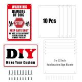 ToBeAce 10 Pcs Sublimation Metal Sign Blanks 8x12 Inch, Aluminum Sublimation Yard Sign Metal Photo Blanks with Holes Screws DIY Sign Photo for Outdoor Indoor Garden Yard (Thick 0.45mm)