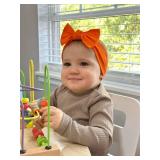 BABYGIZ Baby Girl Headbands-Infant,Toddler Cotton Handmade Hairbands with Bows Child Hair Accessories (Orange)