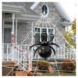 4Pcs Black Spider Foil Balloons, Large 3D Mylar Halloween Decorations for Kids Horror Party, Giant Set for Night Party Supplies