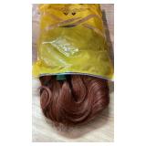 KOME Orange Wigs with Bangs,Ginger Long Wavy Wig for Women,Long Curly Synthetic Hair Wig for Party Daily Use 24IN