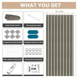 Jilron 100percent Blackout Fabric Folding Door Curtain with Magnetic Closure - Accordion Style for Sliding Doors, Closets,Wardrobe and Temporary Door Solutions Doorway Curtains?W42 x L78, Grey 1 Panel