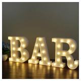BAR - Illuminated Marquee Pub Bar Sign - Lighted Word Pre-Lit Battery Operated (23.03-in x 8.66-in)
