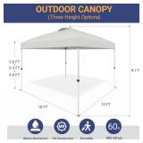 Favofamilie 10x10 Pop Up Canopy - Instant Setup Beach Tent with Wheeled Carry Bag, 8 Sandbags and 4 Guy Lines - Portable Sun Shade for Camping, Events, Silver Coated Top, White