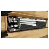 Favofamilie 10x10 Pop Up Canopy - Instant Setup Beach Tent with Wheeled Carry Bag, 8 Sandbags and 4 Guy Lines - Portable Sun Shade for Camping, Events, Silver Coated Top, White